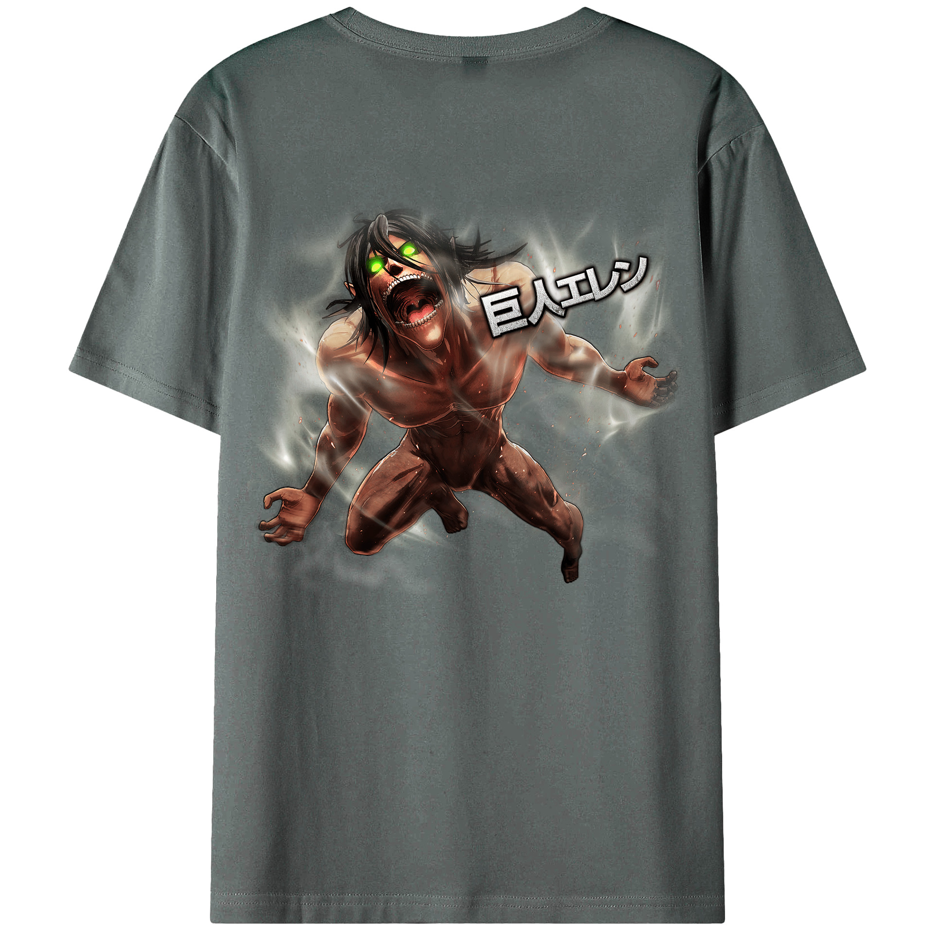 （画像用） 進撃の巨人 Attack on Titan 綿100％ メンズ半袖Tシャツ（バックプリント） 通気性
